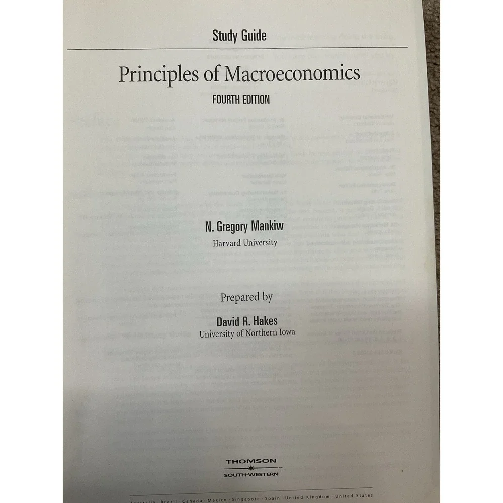 Principles of Macroeconomics 4th Edition N. Gregory‎ Mankiw USED FAST SHIPPING
